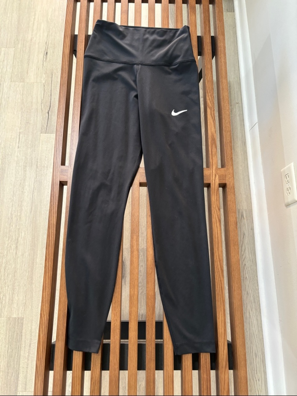 Nike Black Women’s Leggings with White Swoosh Logo